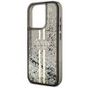 Guess GUHCP15LLFCSEGK iPhone 15 Pro 6.1 czarny/black hardcase Liquid Glitter Gold Stripes